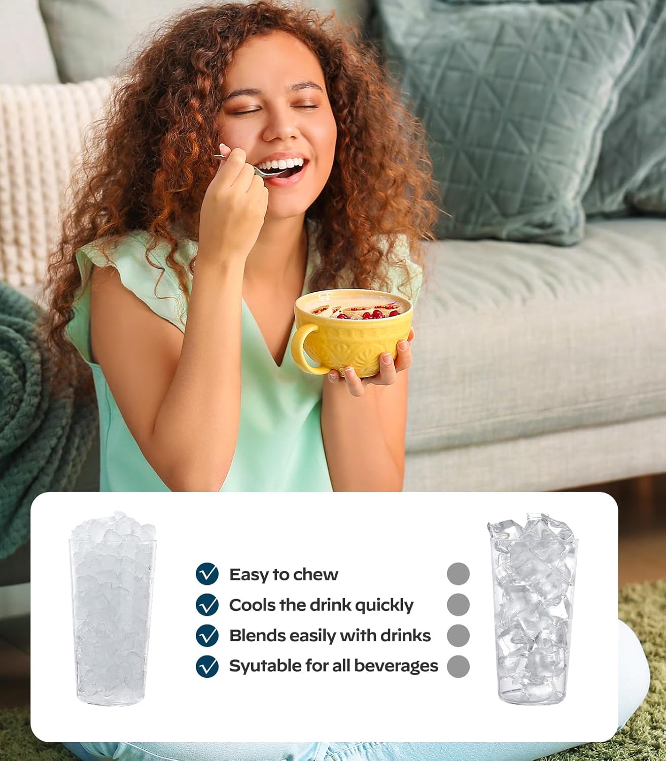 Nugget Ice Maker Countertop, Silonn Chewable Pellet Ice Machine with Self-Cleanin Function, Portable Ice Makers for Home Kitchen Officce, Black