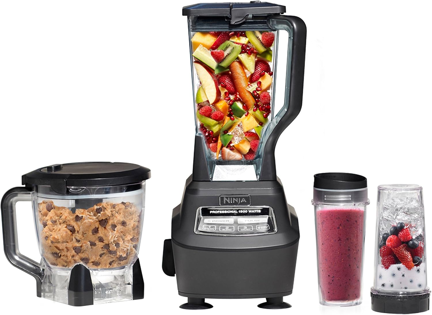 Ninja Mega Kitchen System, 1500W, 72 oz. Full-Size Blender & 8-Cup Food Processor with (2) 16 oz. To-Go Cups, Total Crushing Technology - Smoothies, Ice Crushing, Purees, Dough & More