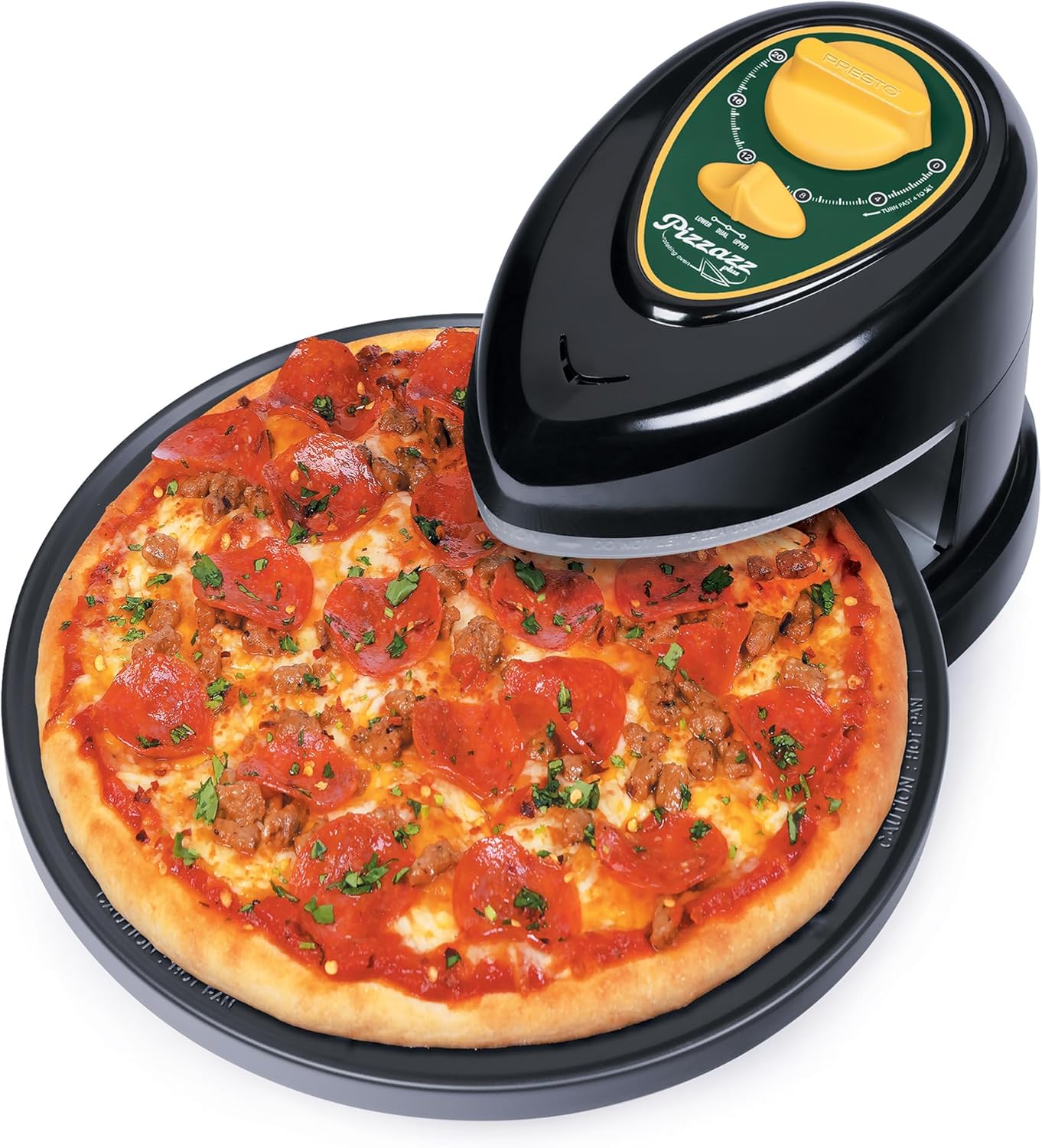 Pizza Plus Rotating Oven - 12-Inch, Countertop Pizza Oven, Nonstick Tray, Top and Bottom Heating Elements, Easy to Clean