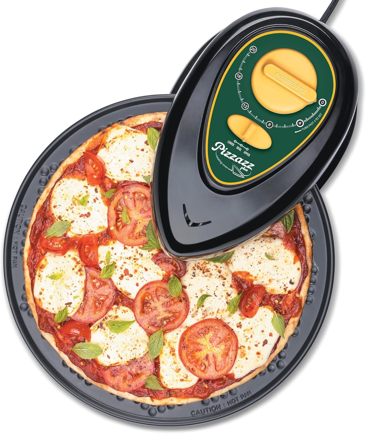 Pizza Plus Rotating Oven - 12-Inch, Countertop Pizza Oven, Nonstick Tray, Top and Bottom Heating Elements, Easy to Clean