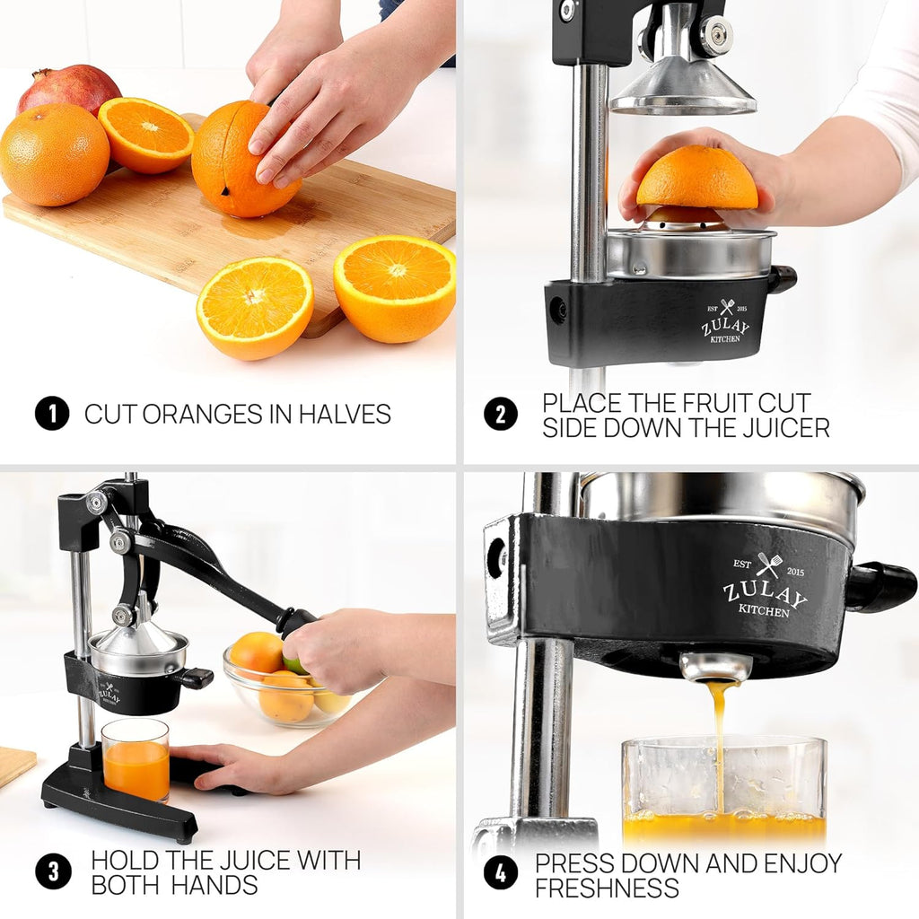 Cast-Iron Orange Juice Squeezer - Easy-to-Clean, Heavy-Duty, Professional Citrus Juicer