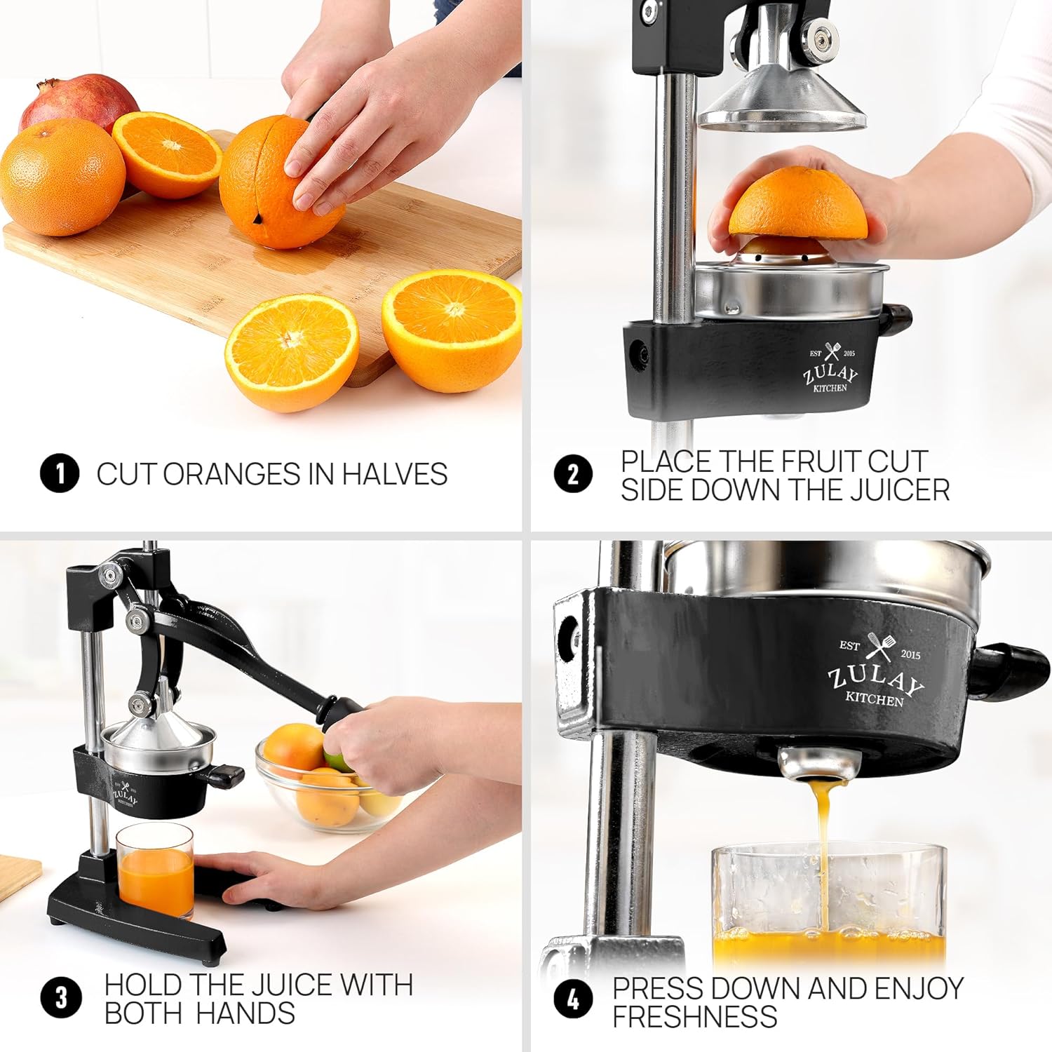 Cast-Iron Orange Juice Squeezer - Easy-to-Clean, Heavy-Duty, Professional Citrus Juicer